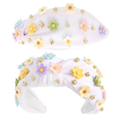 Spring Flowers Headband White