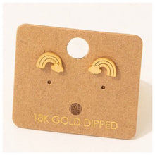 Gold Dipped Rainbow Studs
