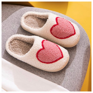 Fuzzy Heart Slippers