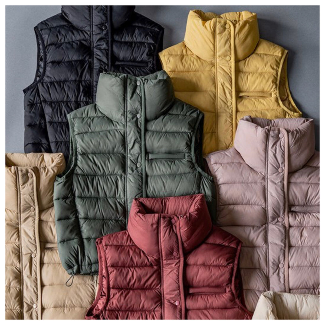 Aspen Quilted Vest Olive and Black