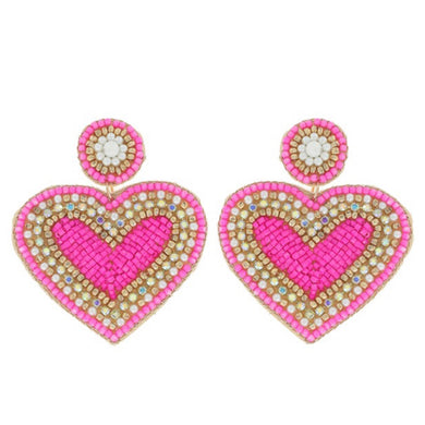 Beaded Heart Earrings