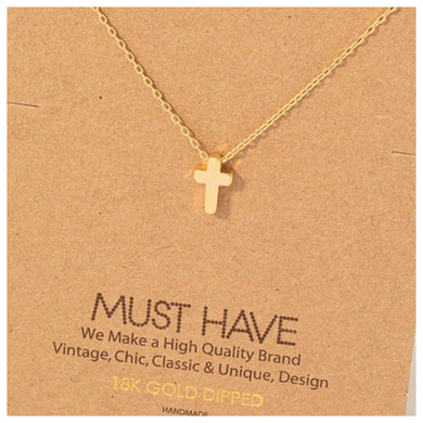 Gold Dipped Cross Necklace