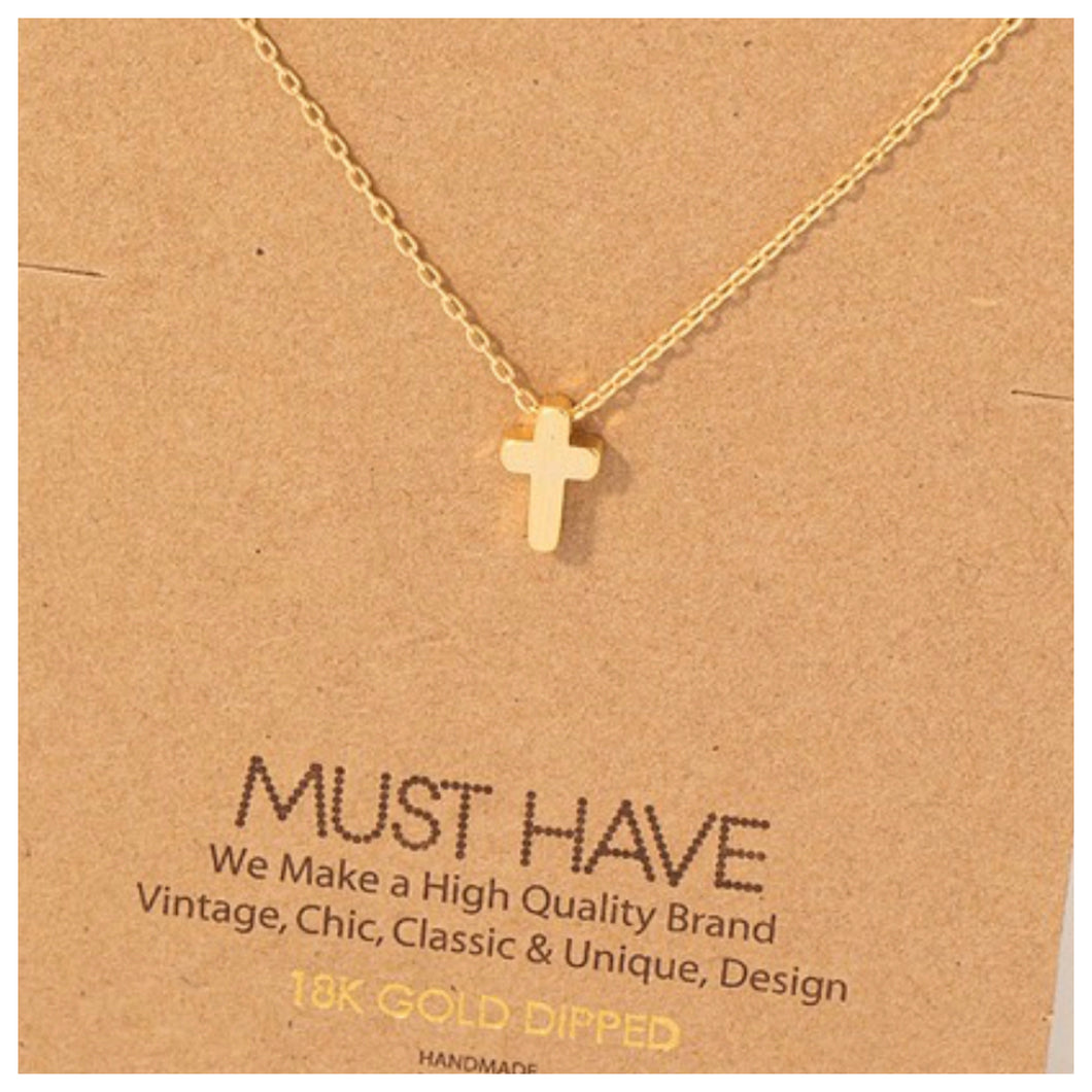 Gold Dipped Cross Necklace