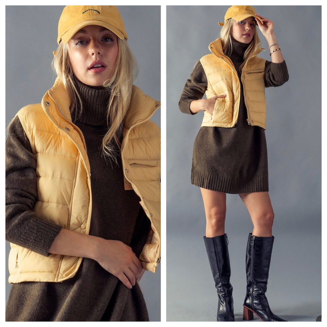 Aspen Quilted Vest Autumn Yellow