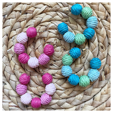 Raffia Beaded Earrings