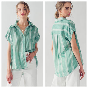 Maeve Textured Stripe Top