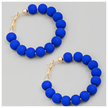 Cleo Beaded Hoops Blue