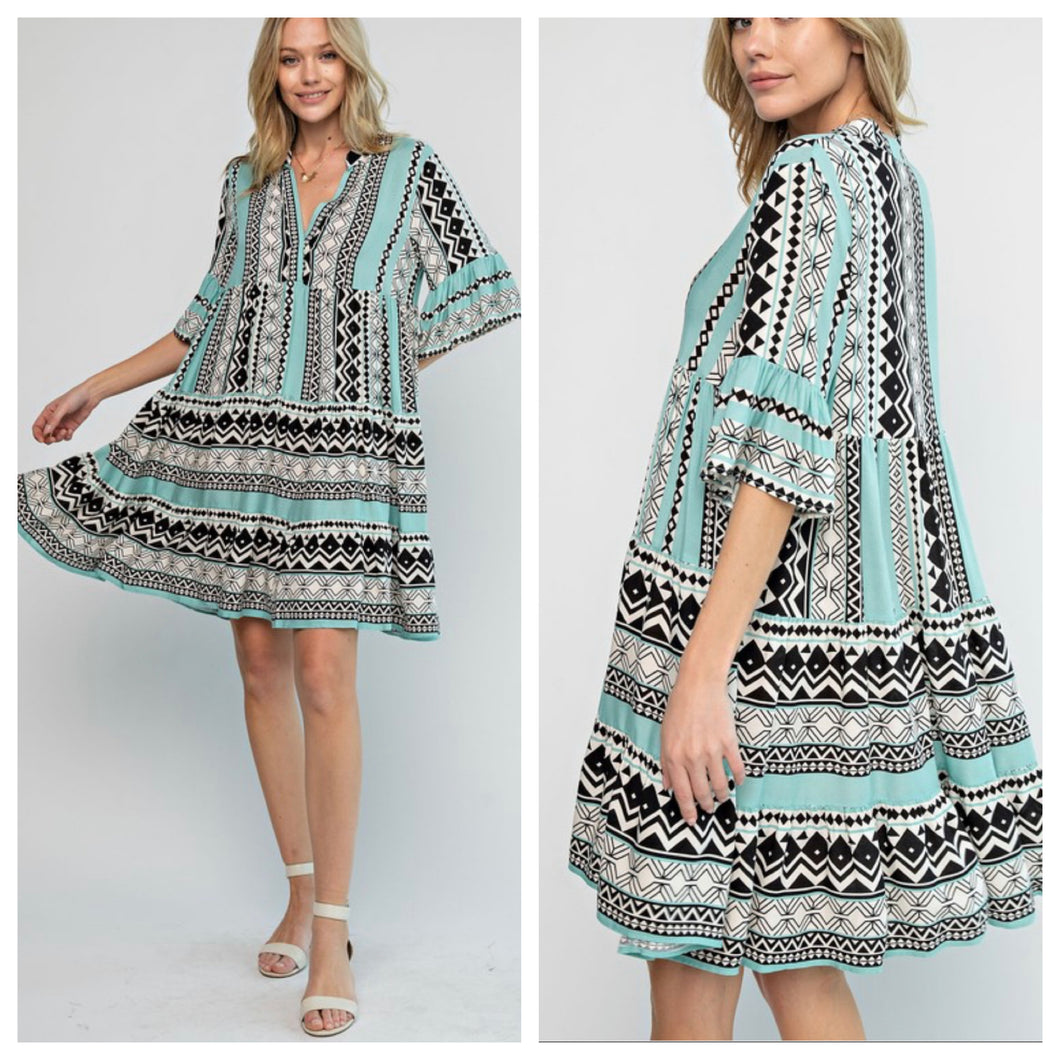 Sai Tribal Dress Jade