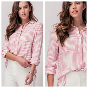 Emily Button Up Pink