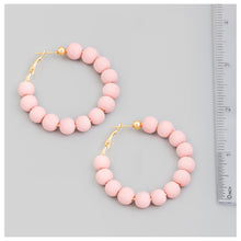 Cleo Beaded Hoops Pink