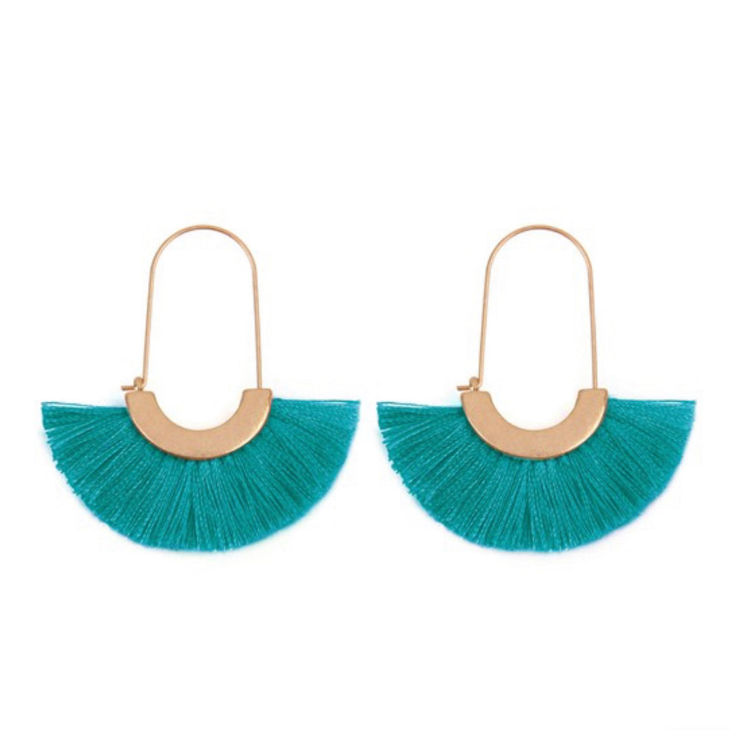 Fanny Fringe Earrings Turquoise