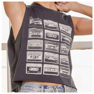 80s Cassette Tape Cropped Tee