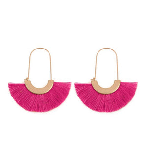 Fanny Fringe Earrings Hot Pink