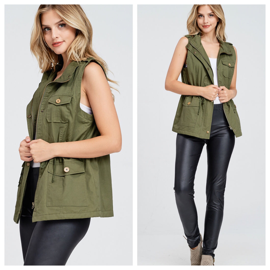 Olive Military Vest