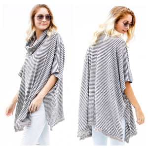 Sedona Striped Poncho Sweater