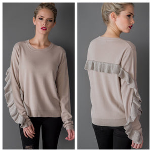 Kayla Shimmer Ruffle Sweater