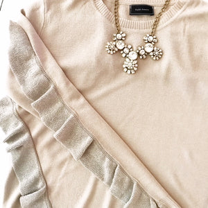 Kayla Shimmer Ruffle Sweater